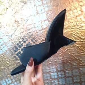 Zara Nwt Black Open-Toe Wedge Heels